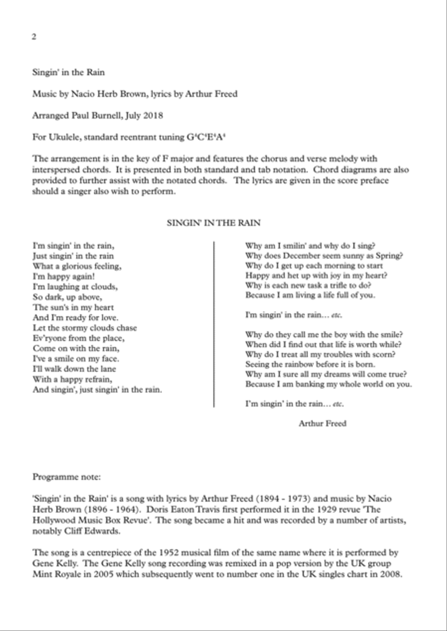Singin' In The Rain Ukulele scores gallery preview page 2