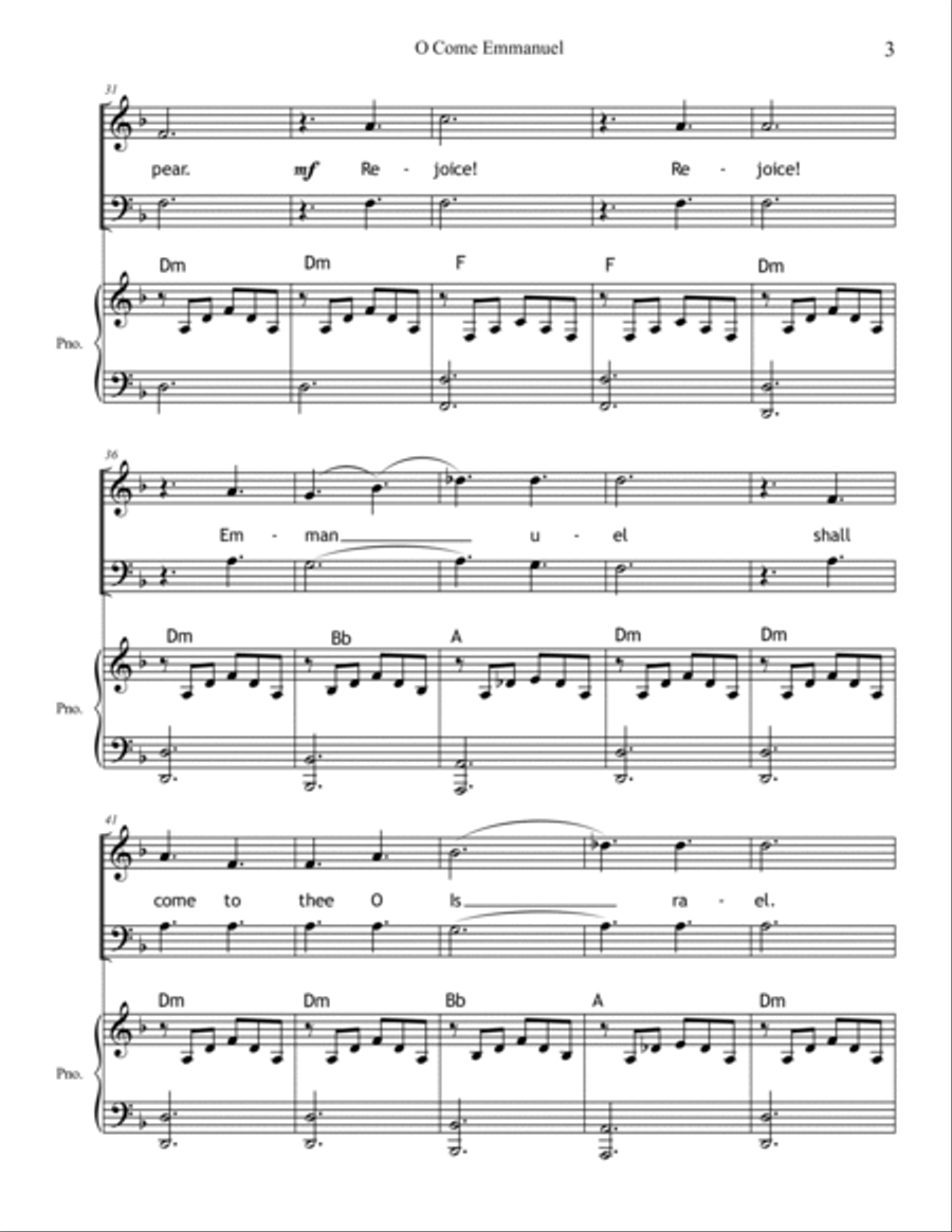 O Come Emmanuel 2 Part 3-Part scores gallery preview page 4