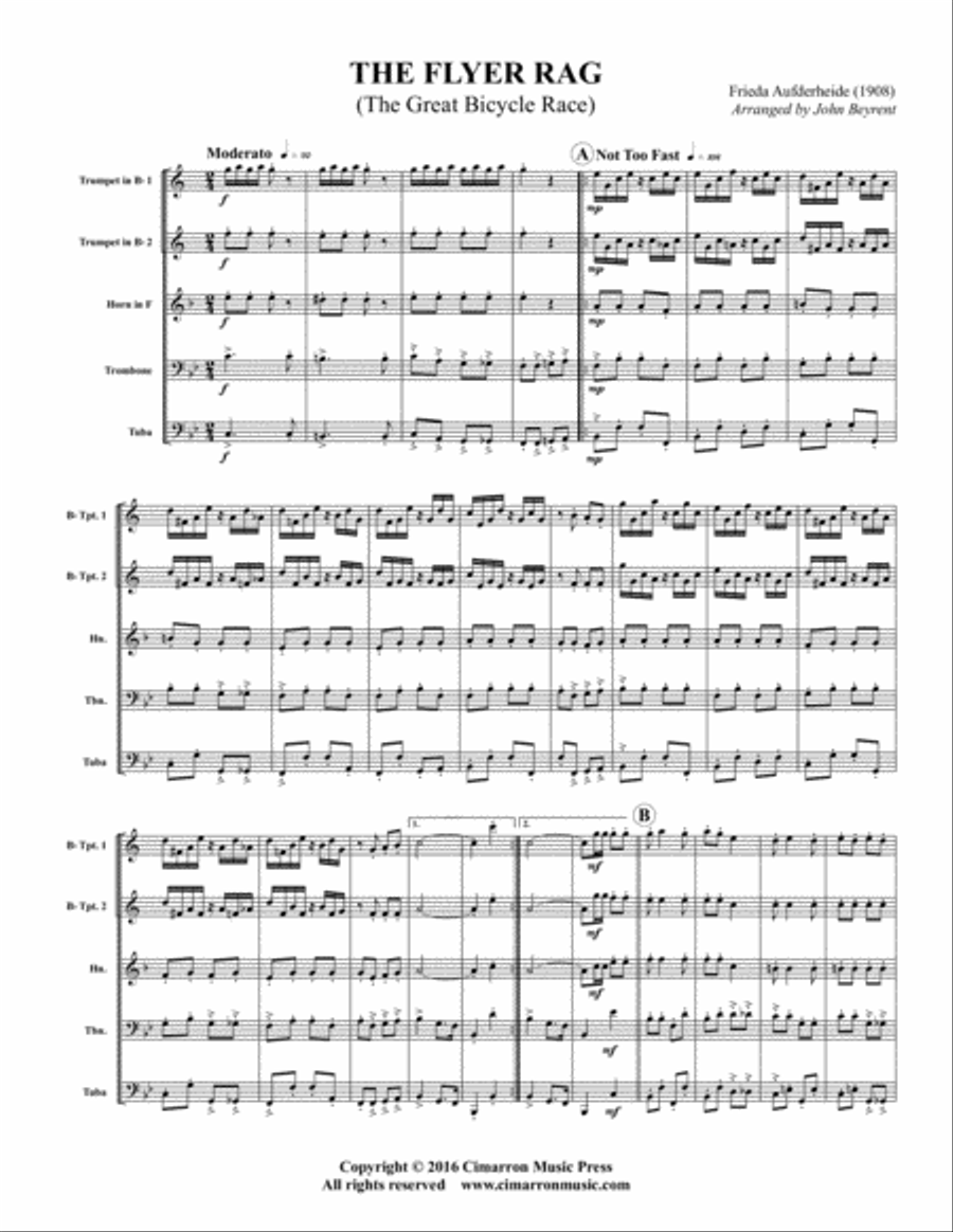 The Flyer Rag The Flyer Rag Brass Quintet scores gallery preview page 2