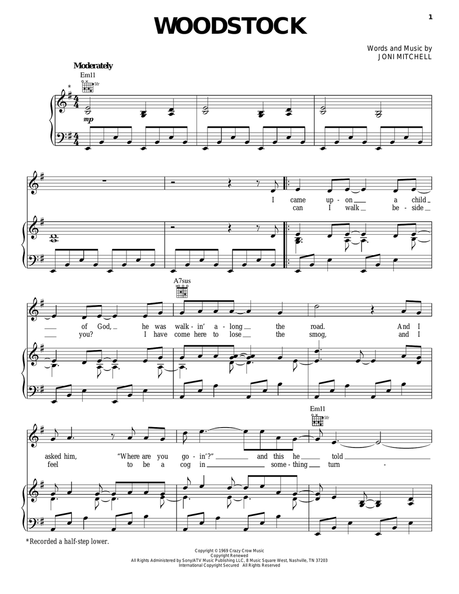 Woodstock Woodstock Acoustic Guitar scores gallery preview page 1