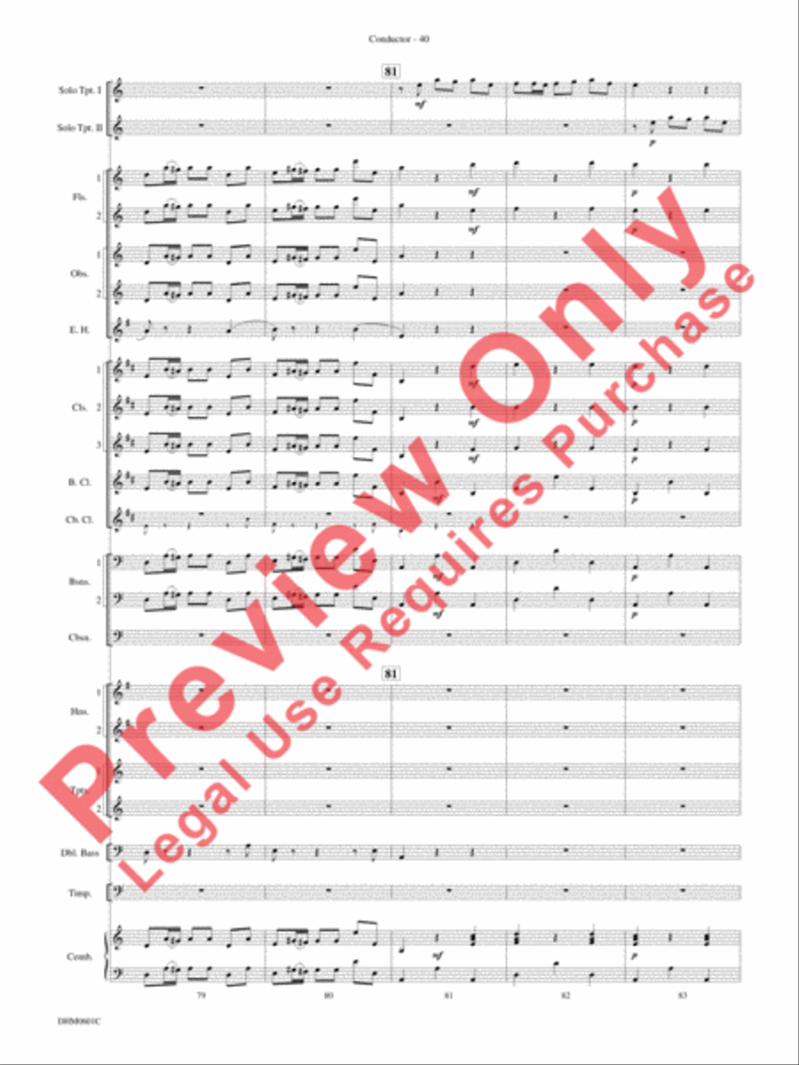 Concerto in C Major for Two Trumpets (I. Allegro, II. Largo, III. Allegro) Concert Band scores gallery preview page 44