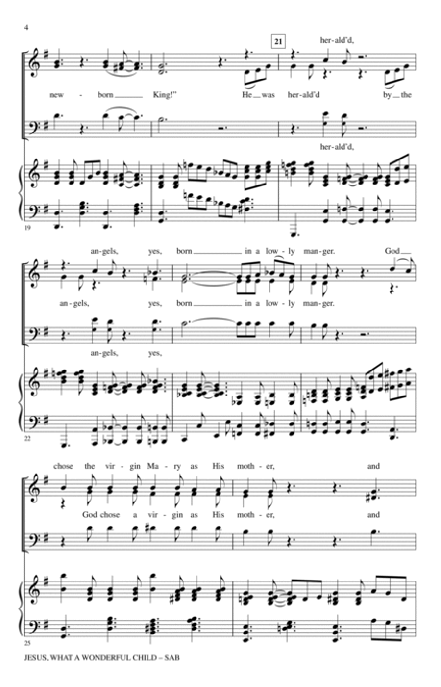 Jesus, What A Wonderful Child 3-Part scores gallery preview page 3