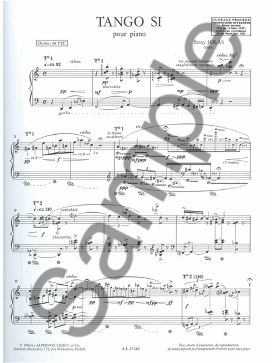 Tango Si (piano Solo)