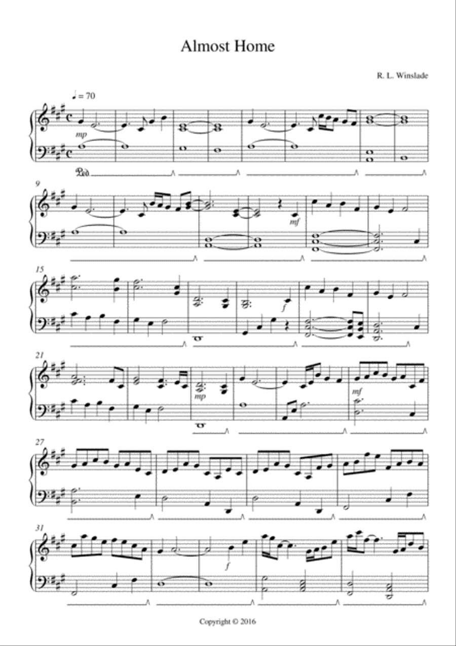 Almost Home Piano Solo scores gallery preview page 2
