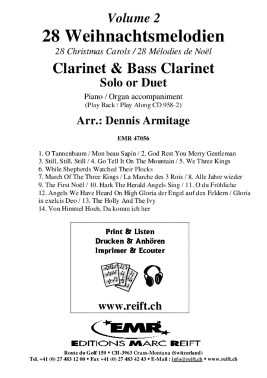 28 Weihnachtsmelodien Vol. 2 Bass Clarinet scores gallery preview page 2