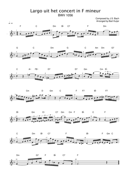 Bach on keyboard: Largo BWV 1056