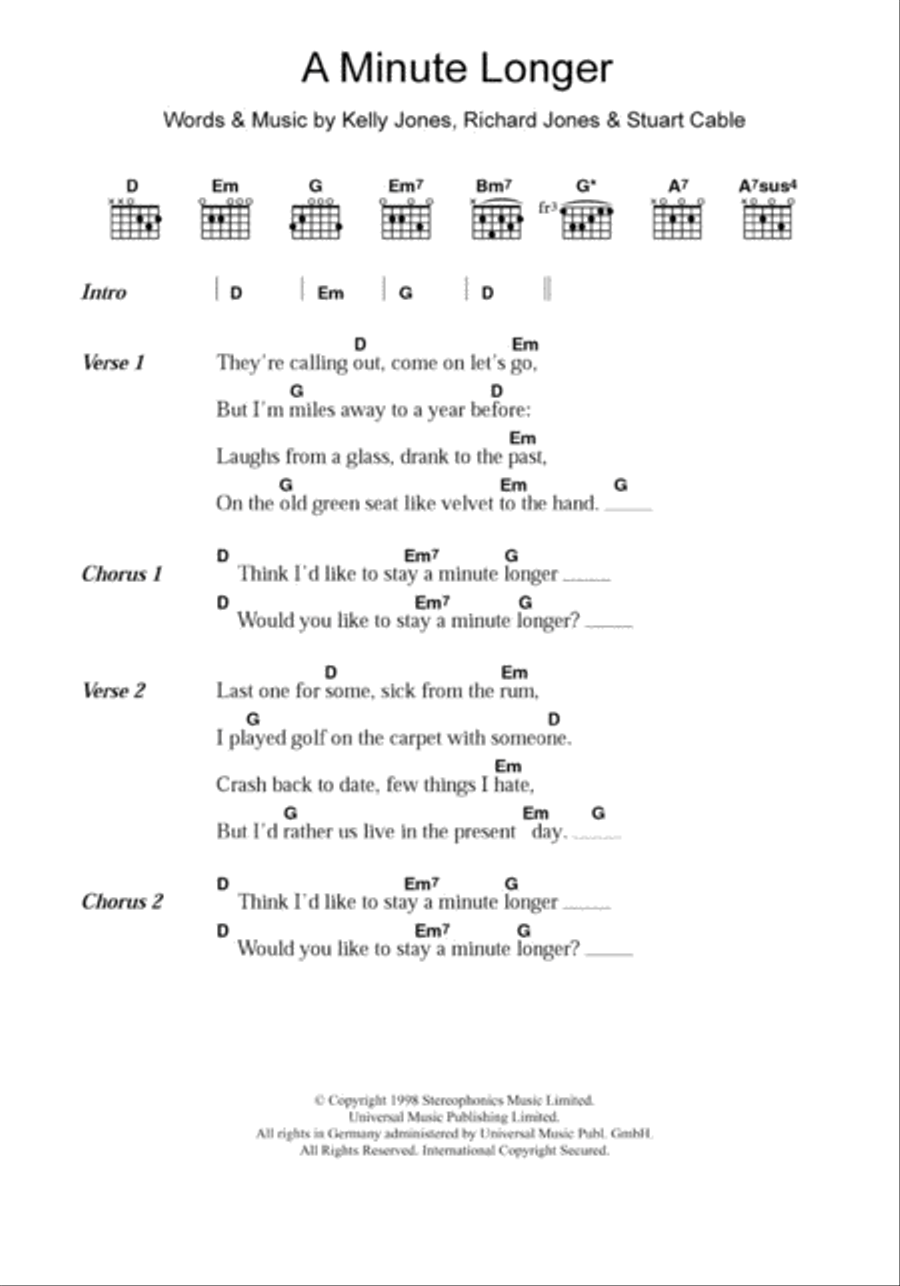 A Minute Longer Guitar scores gallery preview page 1