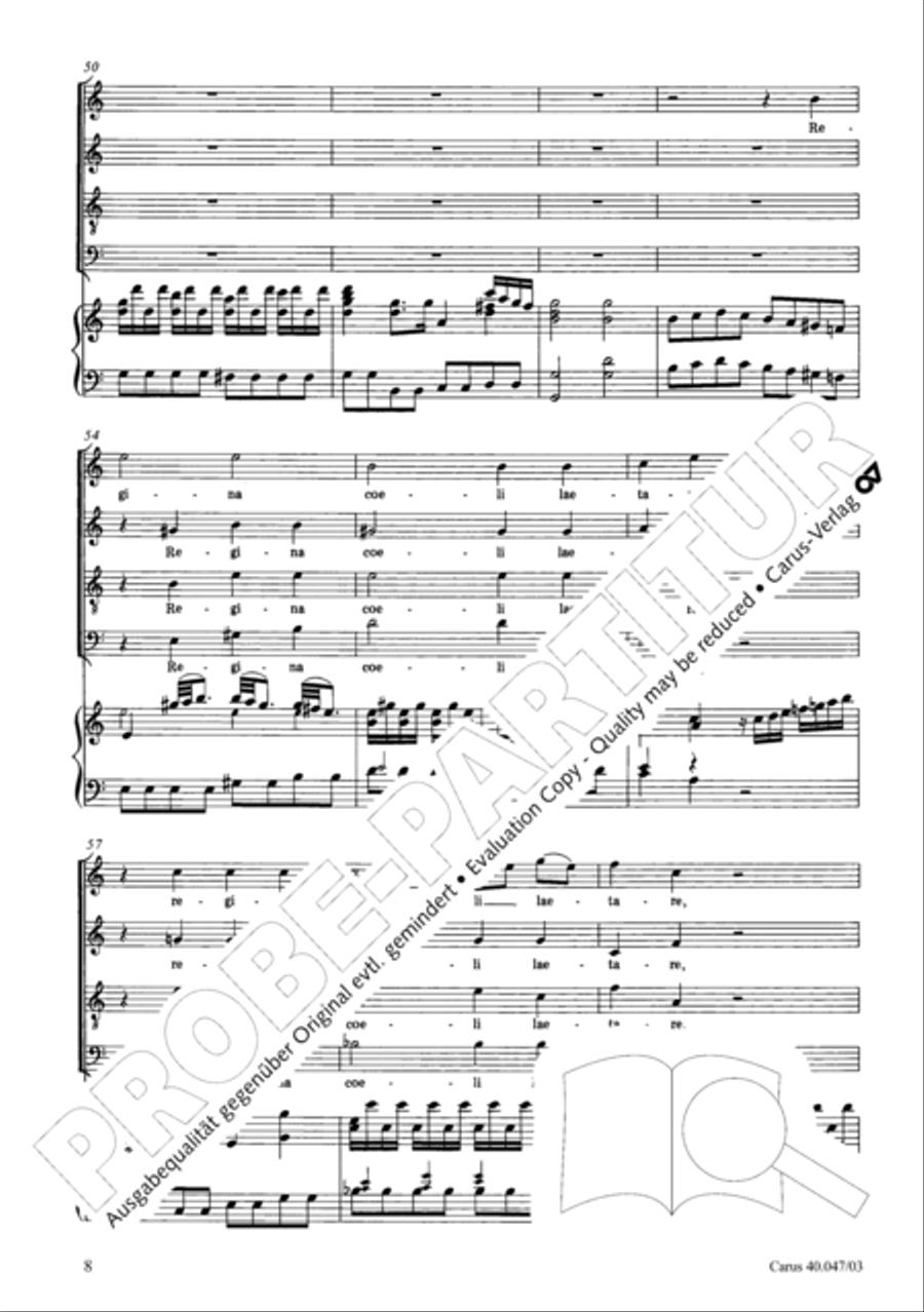 Regina coeli in C major 4-Part scores gallery preview page 9