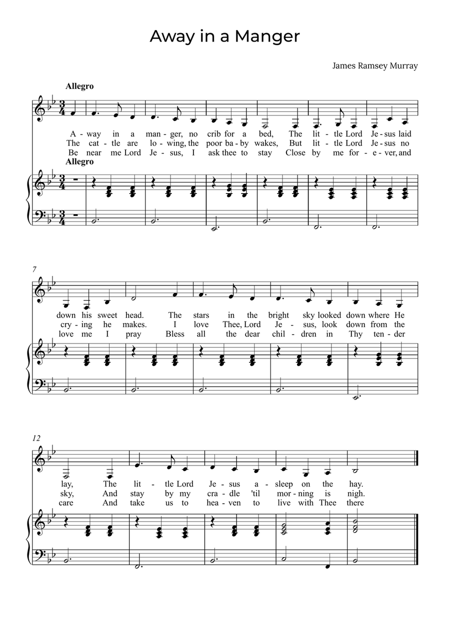 Book cover for Away in a Manger - Alto in Bb