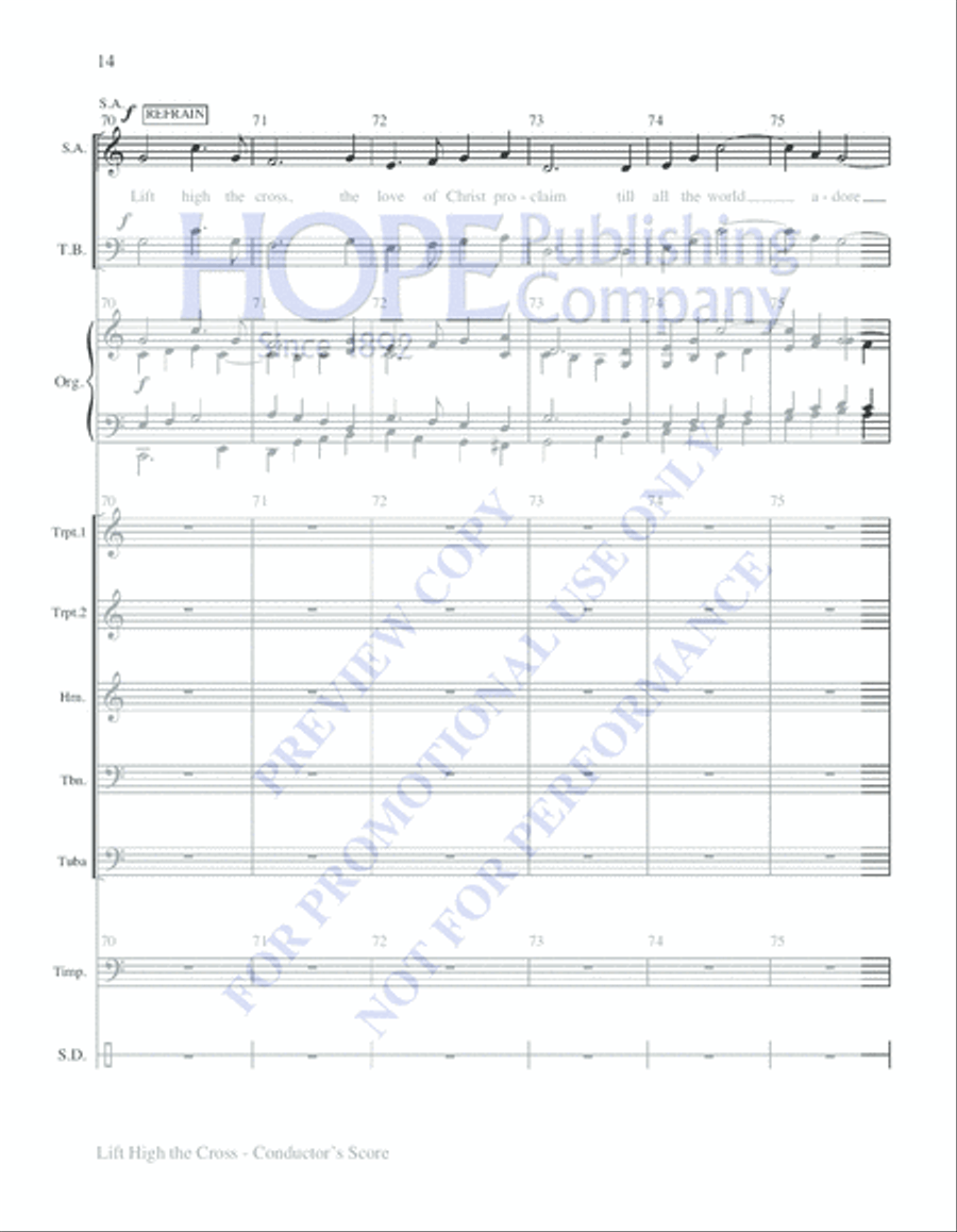 Lift High the Cross 4-Part scores gallery preview page 14