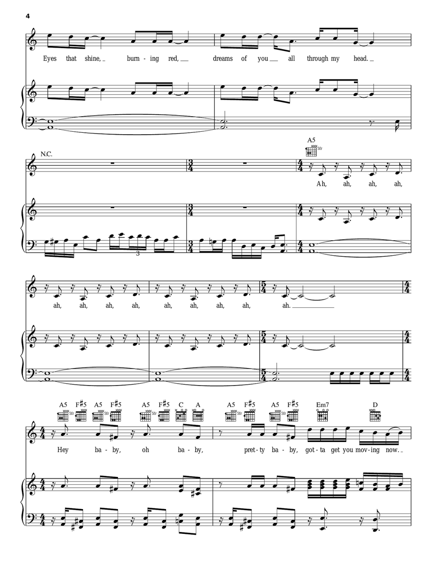 Black Dog Piano, Vocal, Guitar scores gallery preview page 4
