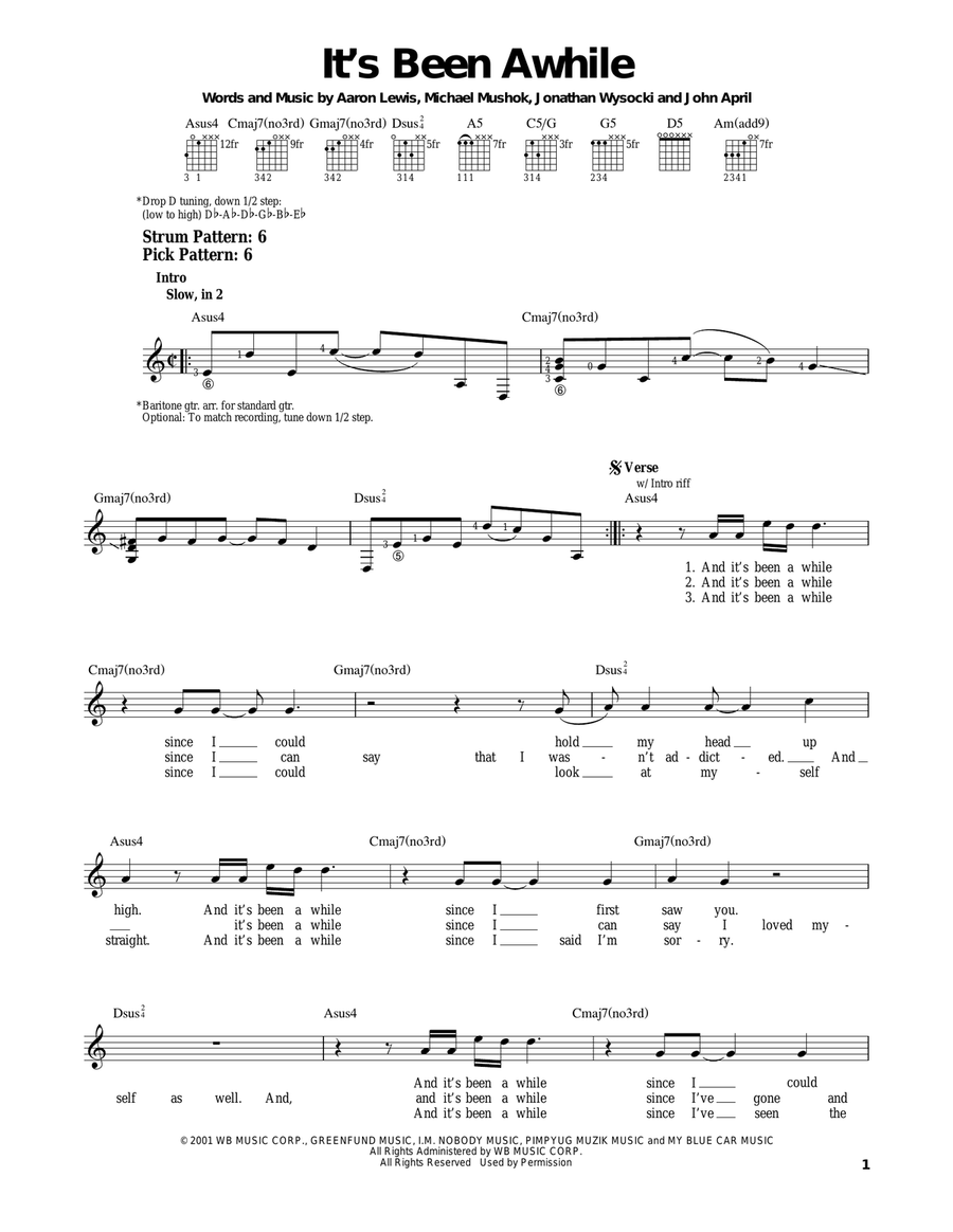 It's Been Awhile It's Been Awhile Acoustic Guitar scores gallery preview page 1