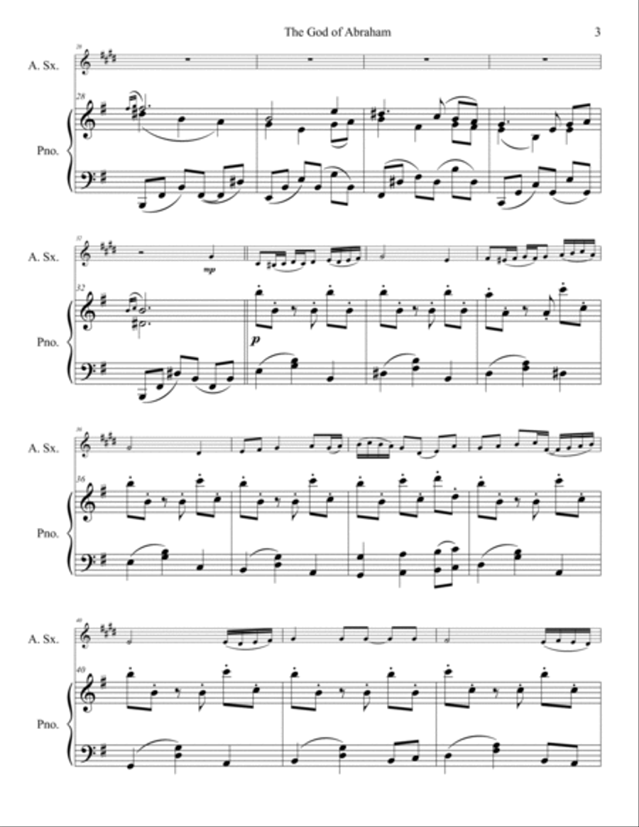 God of Abraham for Alto Saxophone Alto Saxophone scores gallery preview page 4