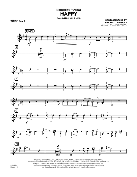 Happy (from Despicable Me 2) - Tenor Sax 1