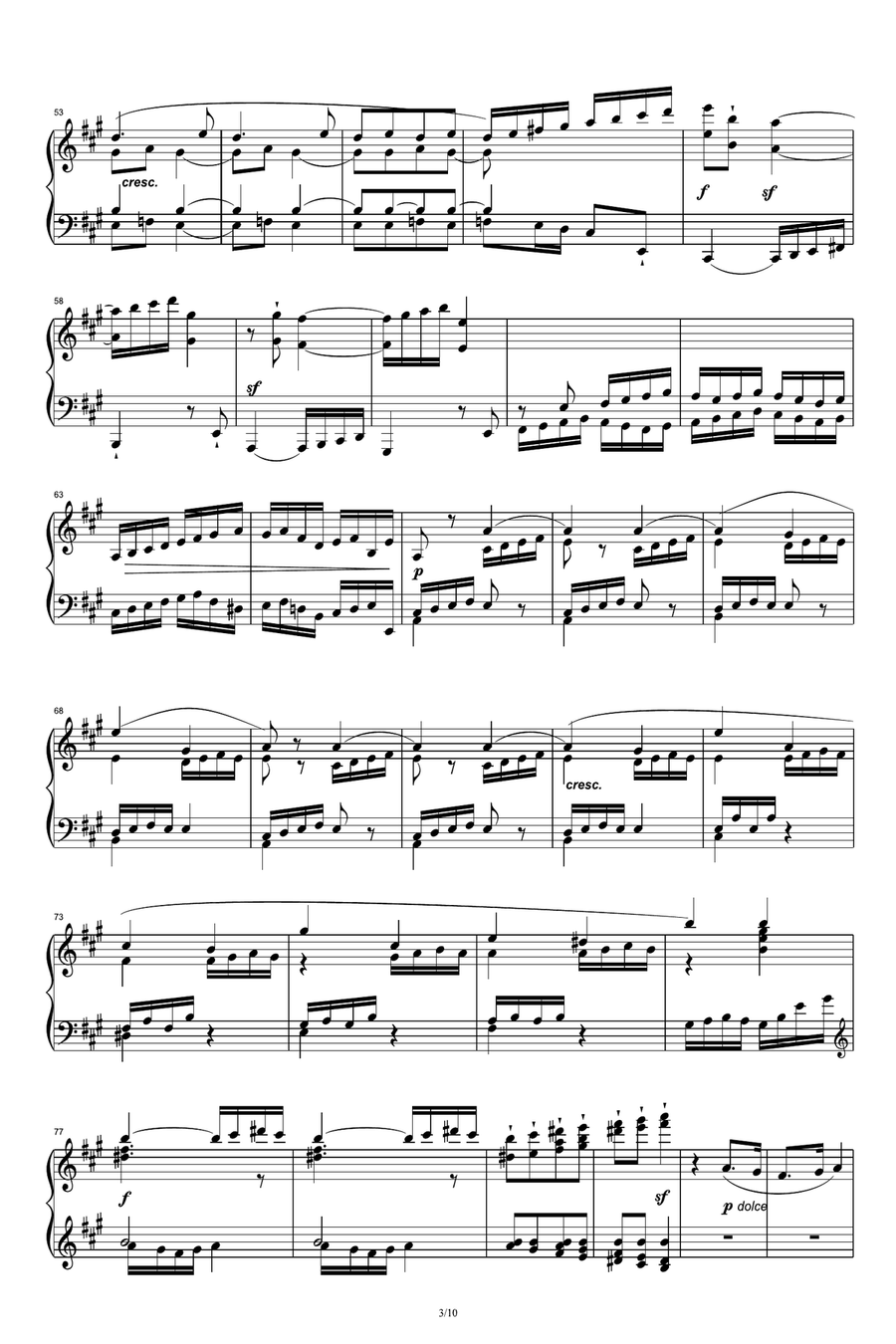 Beethoven Sonata in A Major, Op.101 Movement 3-4 Piano Solo scores gallery preview page 3