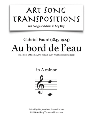 Book cover for FAURÉ: Au bord de l'eau, Op. 8 no. 1 (transposed to A minor)