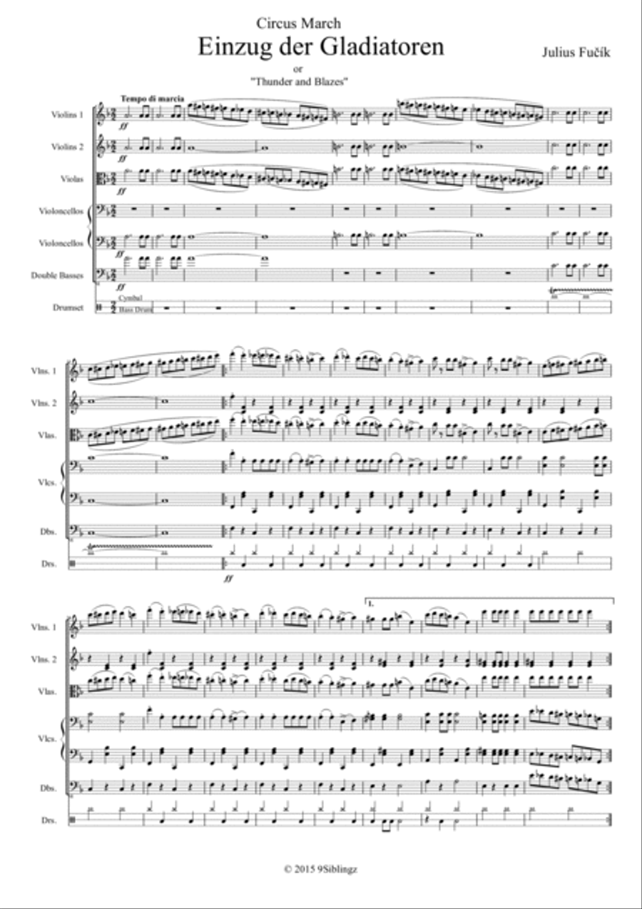 String Chamber Series: Einzug der Gladiatoren String Quartet scores gallery preview page 3