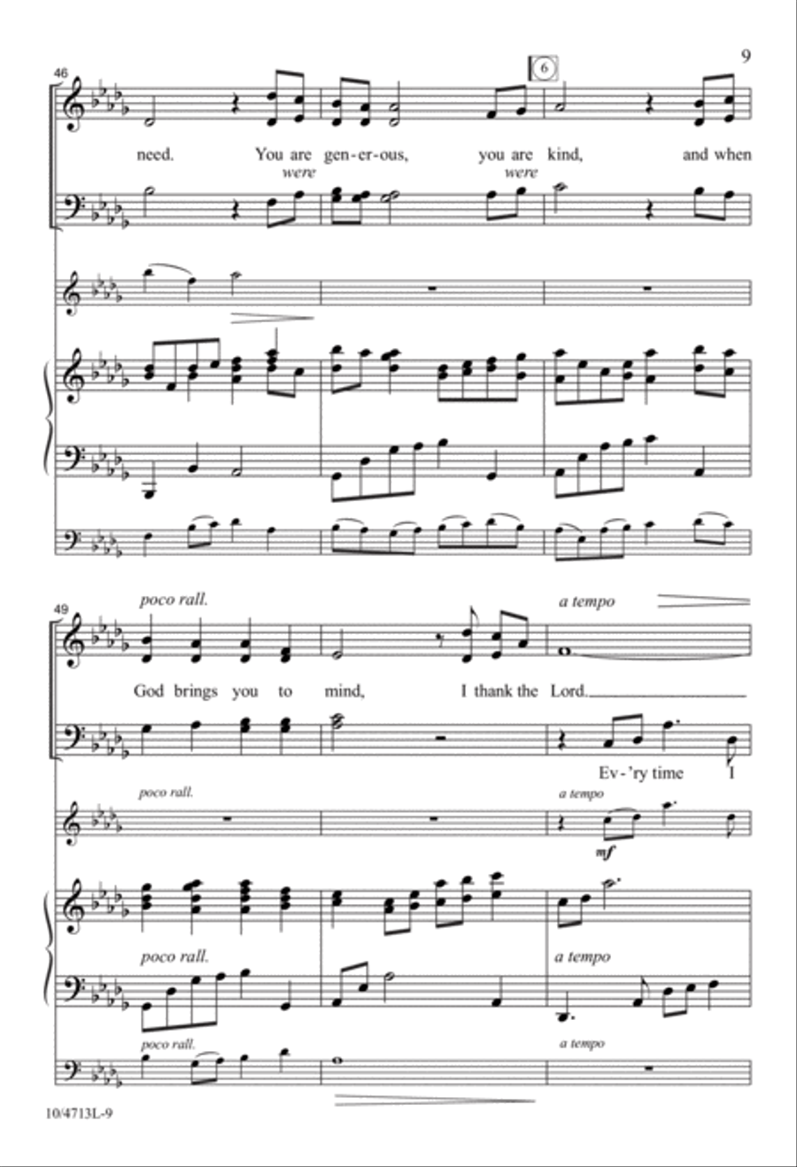 Every Time I Think of You 4-Part scores gallery preview page 9