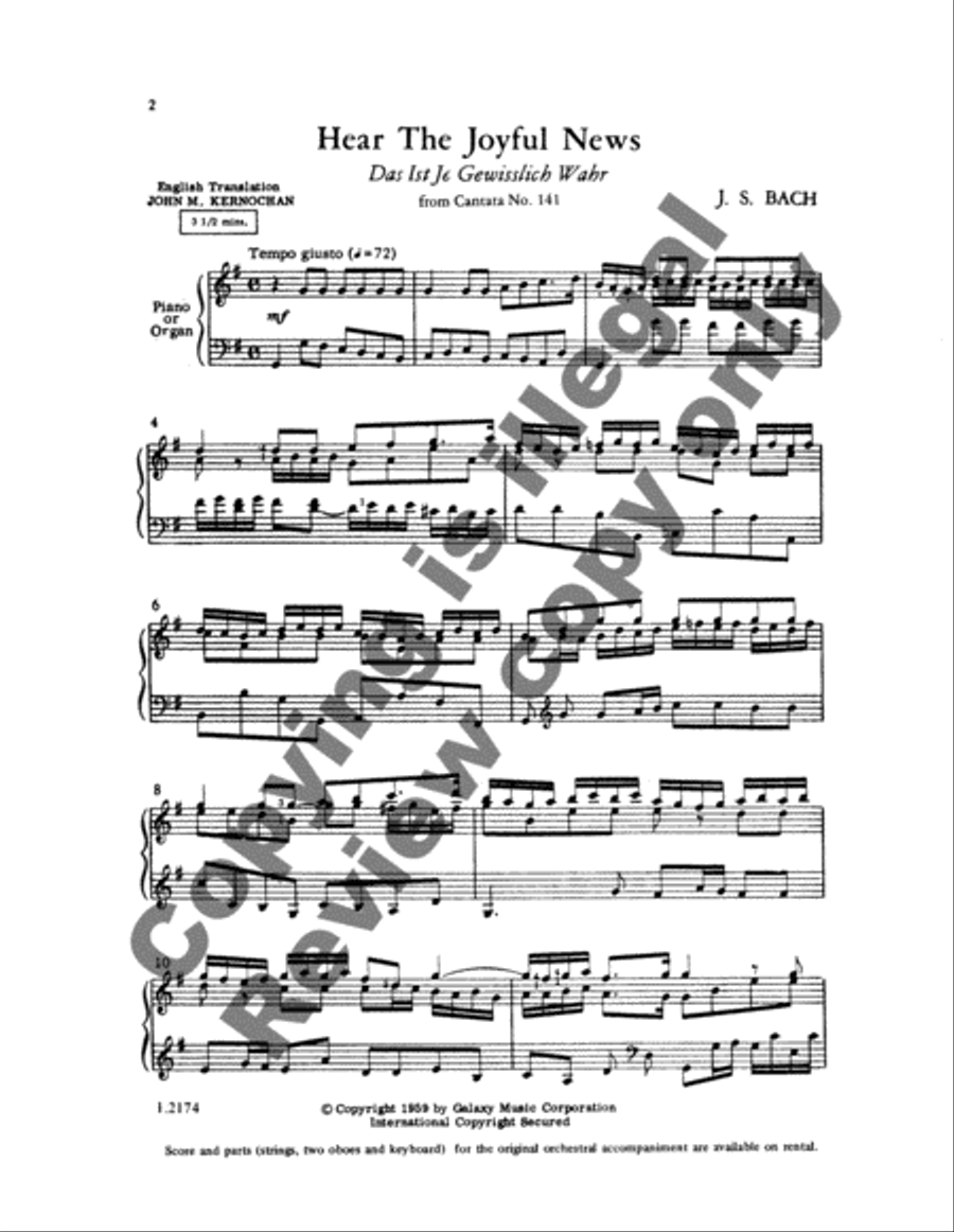 Hear The Joyful News (From Cantata no. 141) 4-Part scores gallery preview page 9