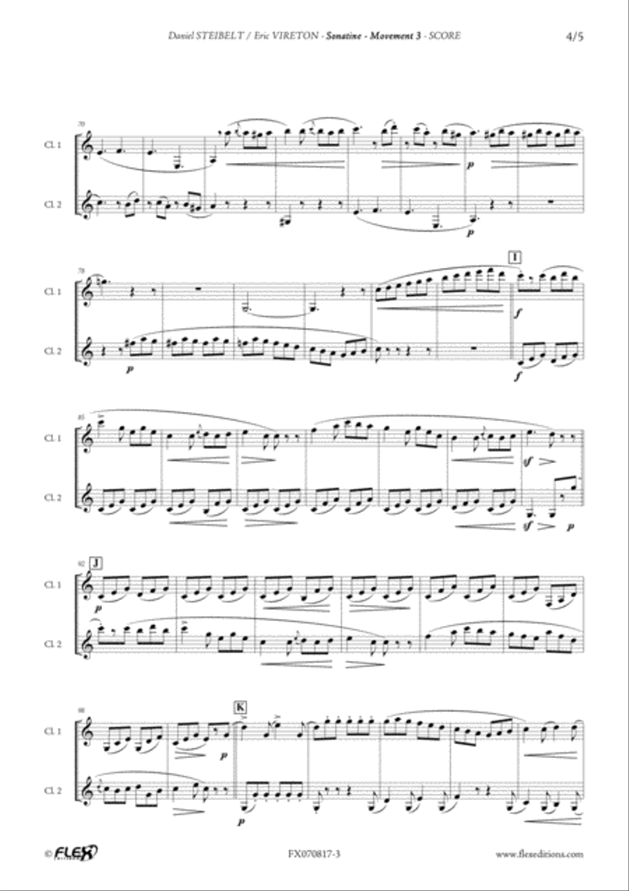 Sonatine - Movement 3 Sonatine - Movement 3 Clarinet Duet scores gallery preview page 4