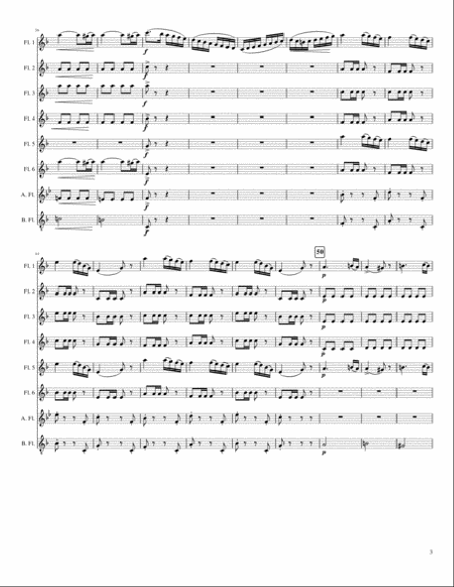 Morning, Noon and Night in Vienna (overture excerpt), for flute choir Flute Choir scores gallery preview page 3