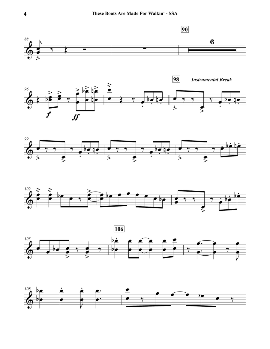 These Boots Are Made For Walkin' Concert Band scores gallery preview page 4