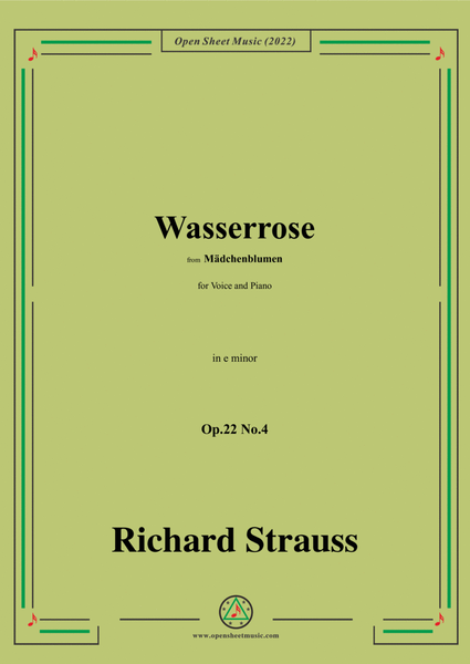 Richard Strauss-Wasserrose,Op.22 No.4,in e minor image number null