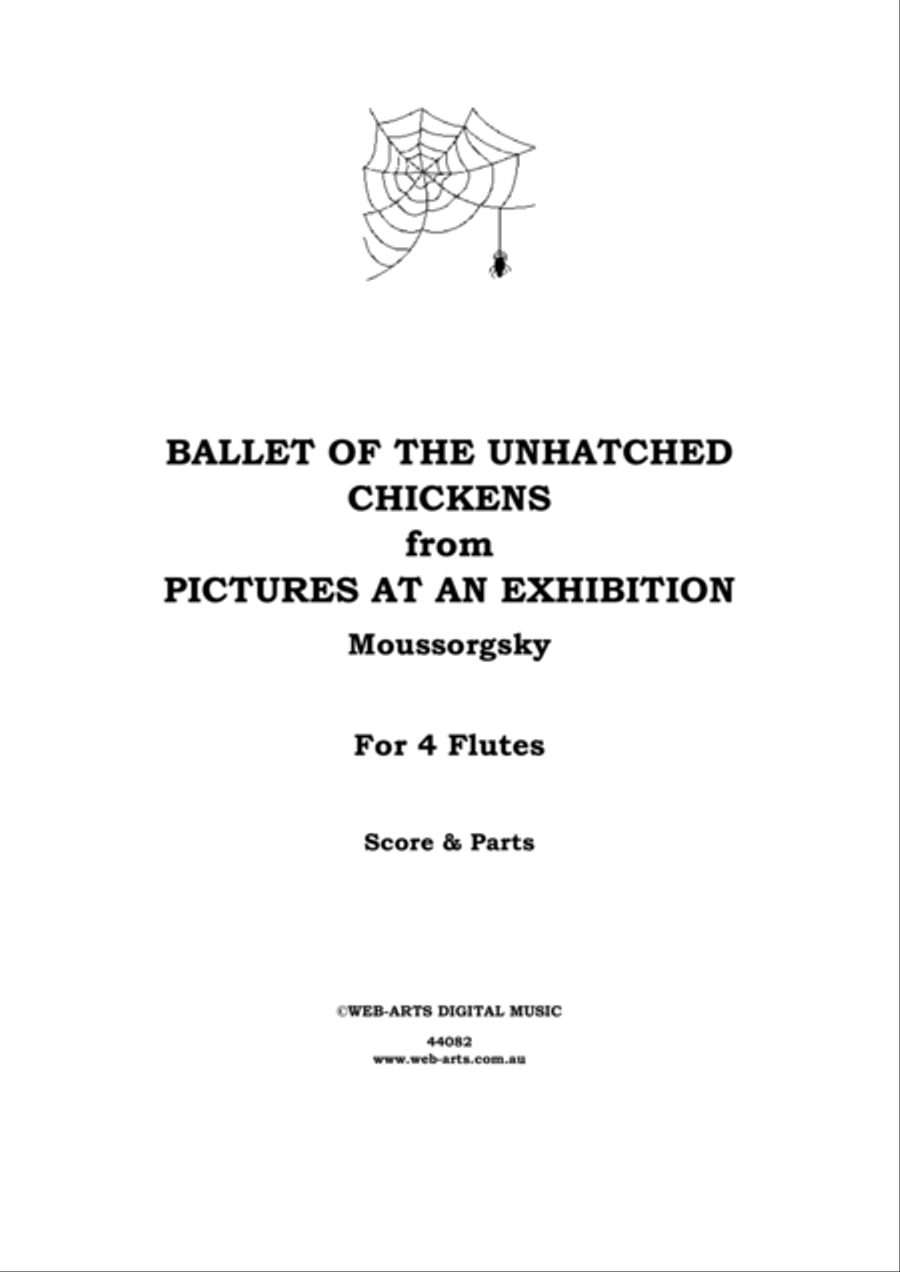 BALLET of the UNHATCHED CHICKENS for 4 flutes - MOUSSORGSKY Flute Quartet scores gallery preview page 1