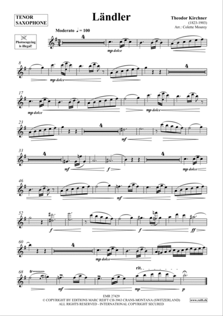 Landler Tenor Saxophone scores gallery preview page 2