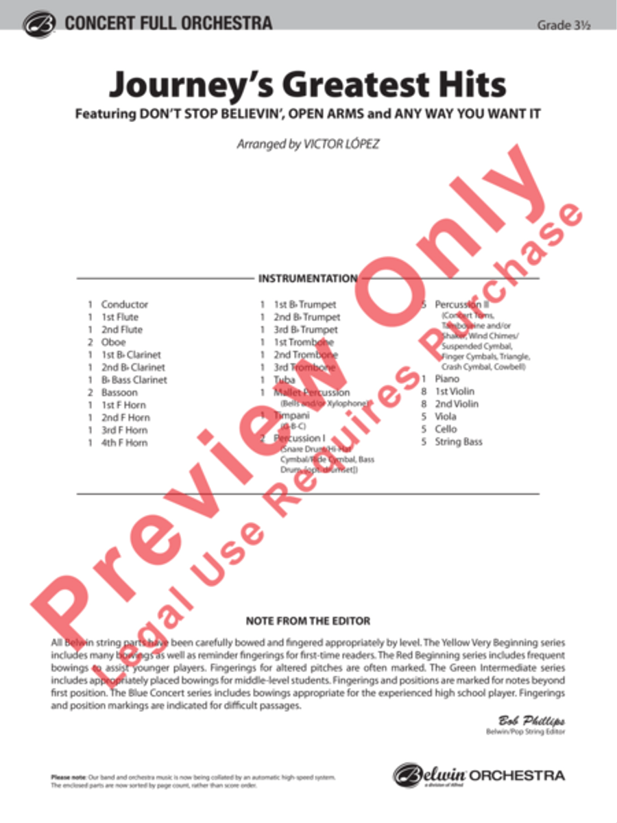 Journey's Greatest Hits Full Orchestra scores gallery preview page 2