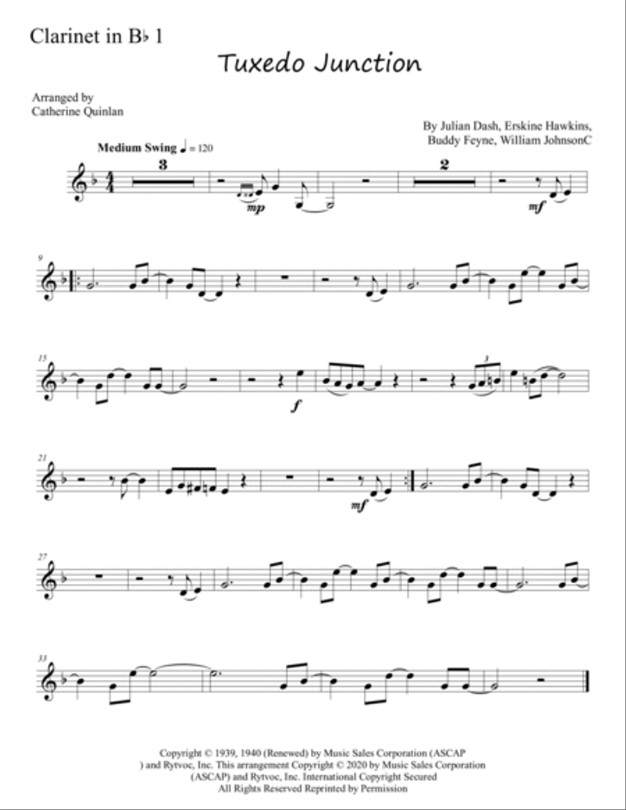 Tuxedo Junction Clarinet Trio scores gallery preview page 3