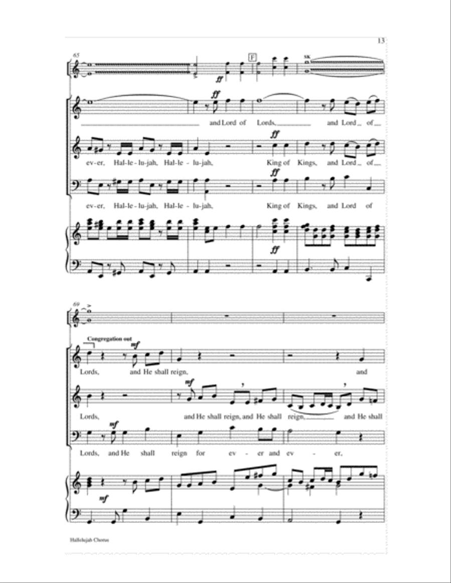 Hallelujah Chorus-SAB-Digital Download 3-Part scores gallery preview page 13
