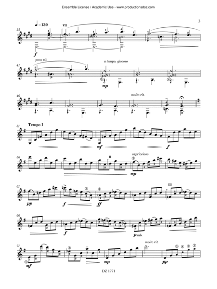Three Impressionistic Moments Classical Guitar scores gallery preview page 3