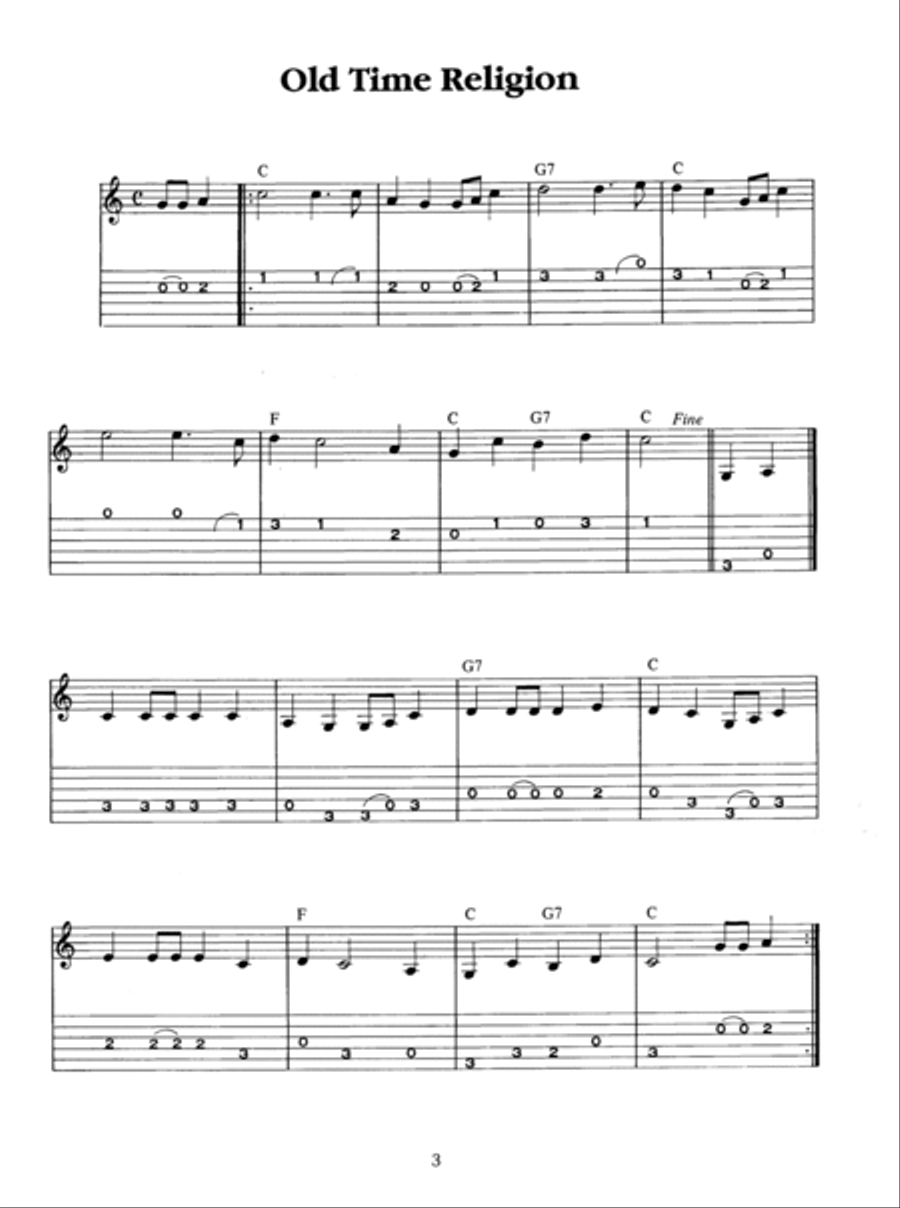 Easy Gospel Guitar Solos Easy Gospel Guitar Solos Fingerpicking Guitar scores gallery preview page 4