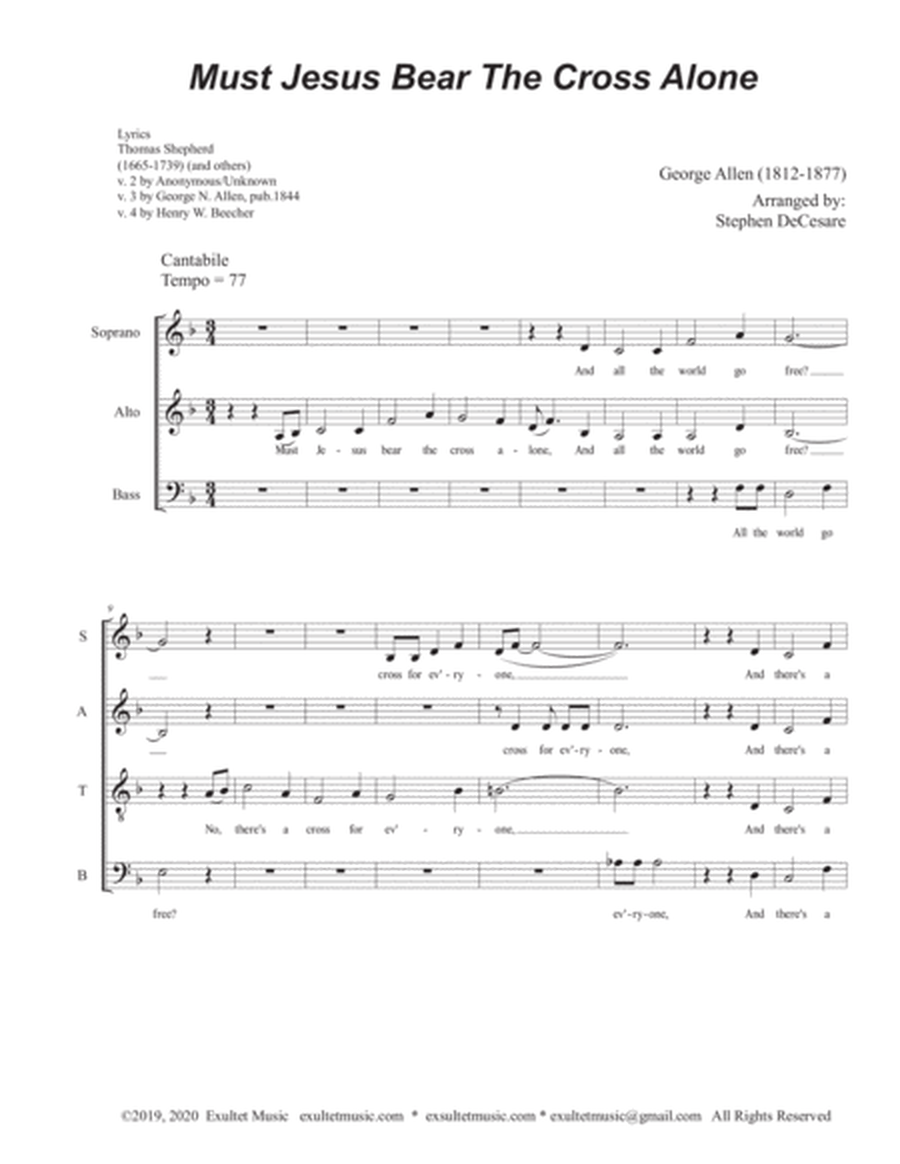 Must Jesus Bear The Cross Alone (SATB) image number null