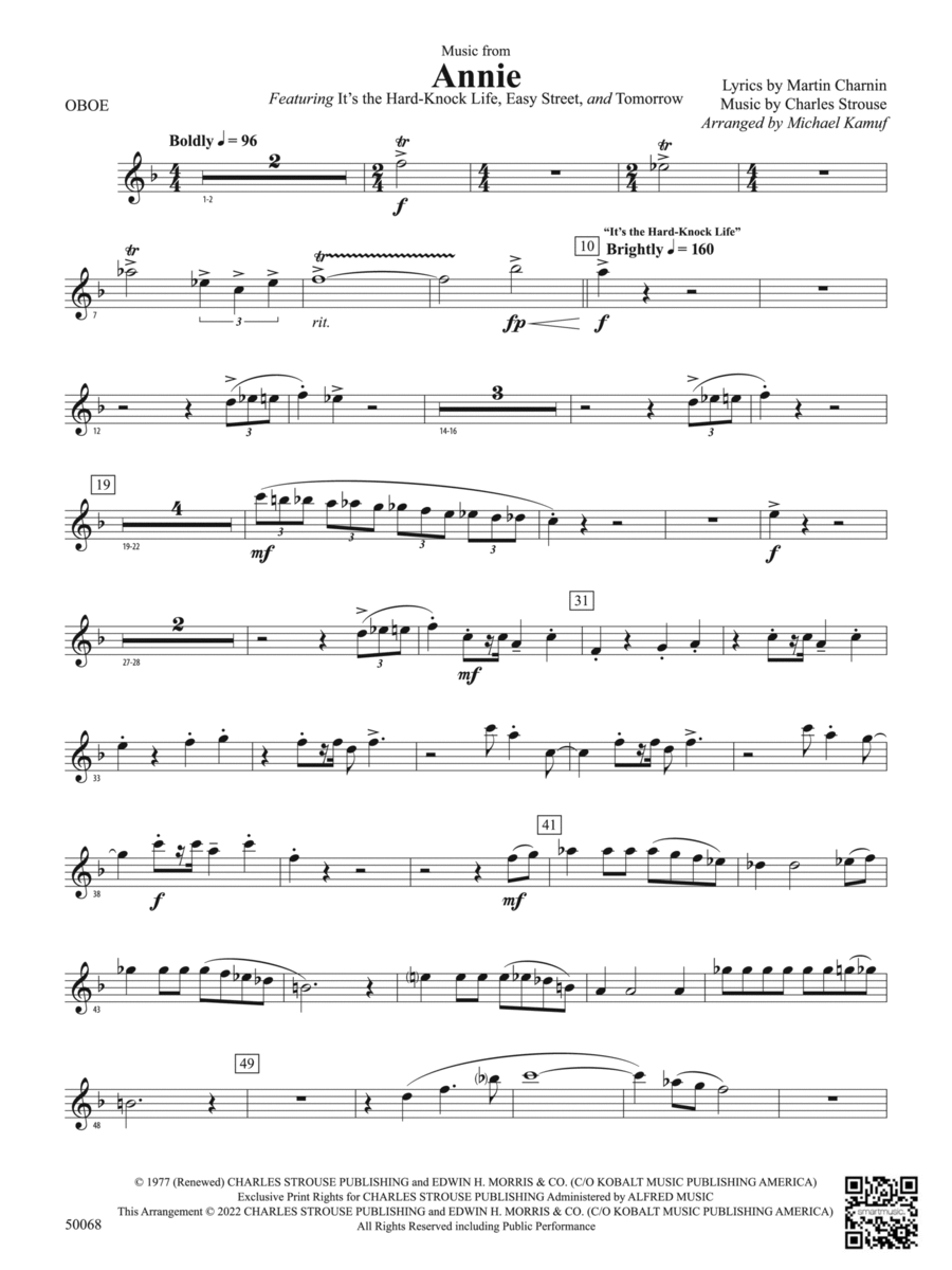 Annie: Oboe Concert Band scores gallery preview page 1