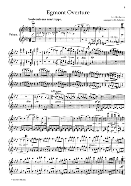 Beethoven Egmont Overture, for piano duet, PB801