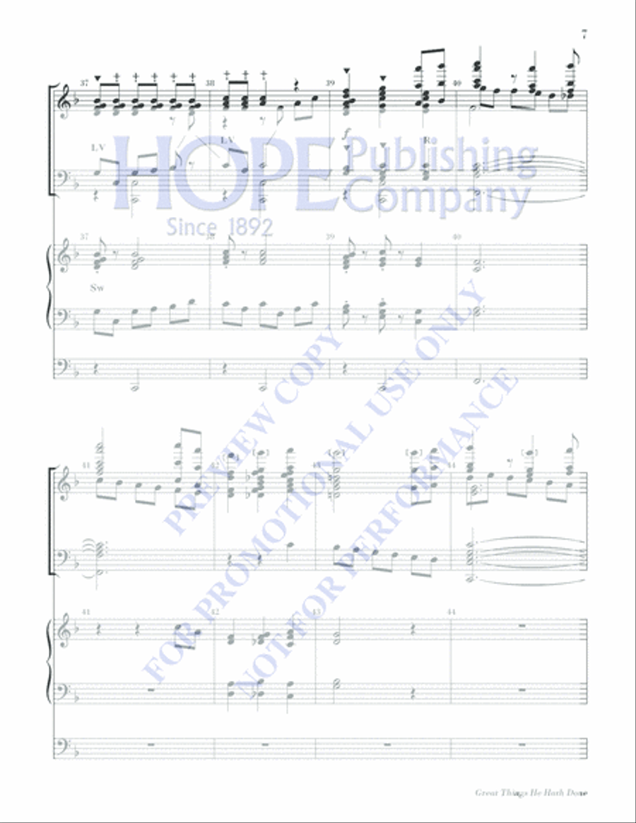 Great Things He Hath Done Handbell Choir scores gallery preview page 7
