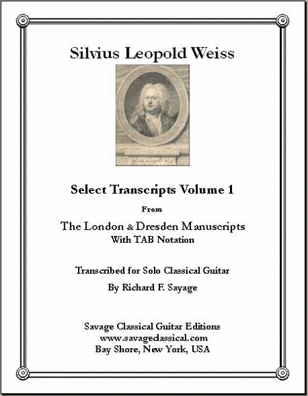 Select Transcripts Volume 1 for the Solo Classical Guitarist with Additional TAB Stave