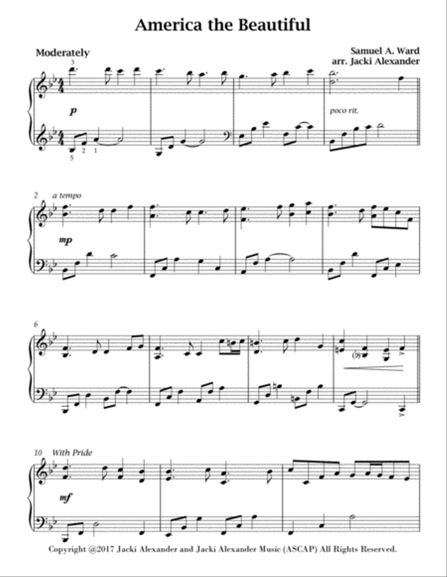 America the Beautiful Piano Method scores gallery preview page 2
