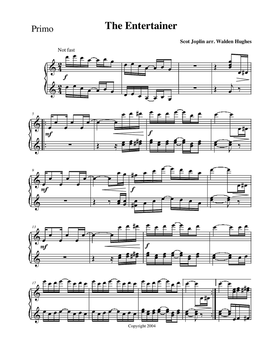 Joplin's Entertainer Piano Duet (1 Piano 4 Hands) Joplin's Entertainer Piano Duet (1 Piano 4 Hands) 1 Piano, 4-Hands scores gallery preview page 1