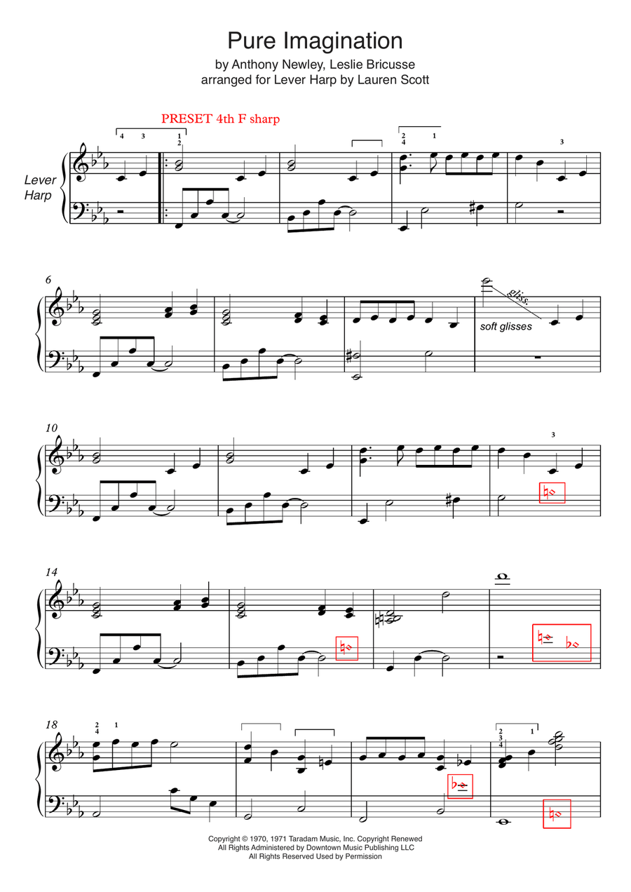 Pure Imagination Harp scores gallery preview page 1
