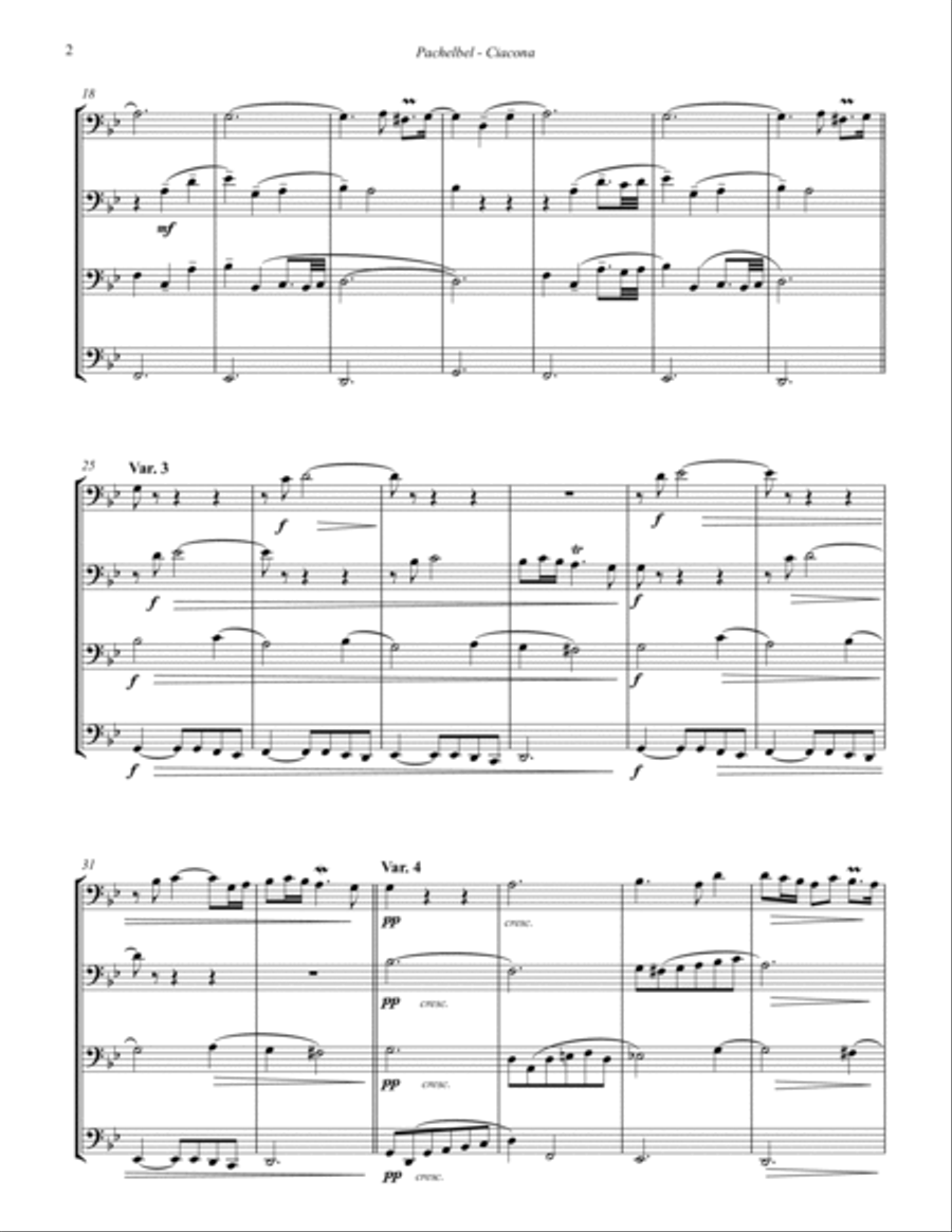 Ciacona - Theme & 22 Variations for Tuba Quartet image number null