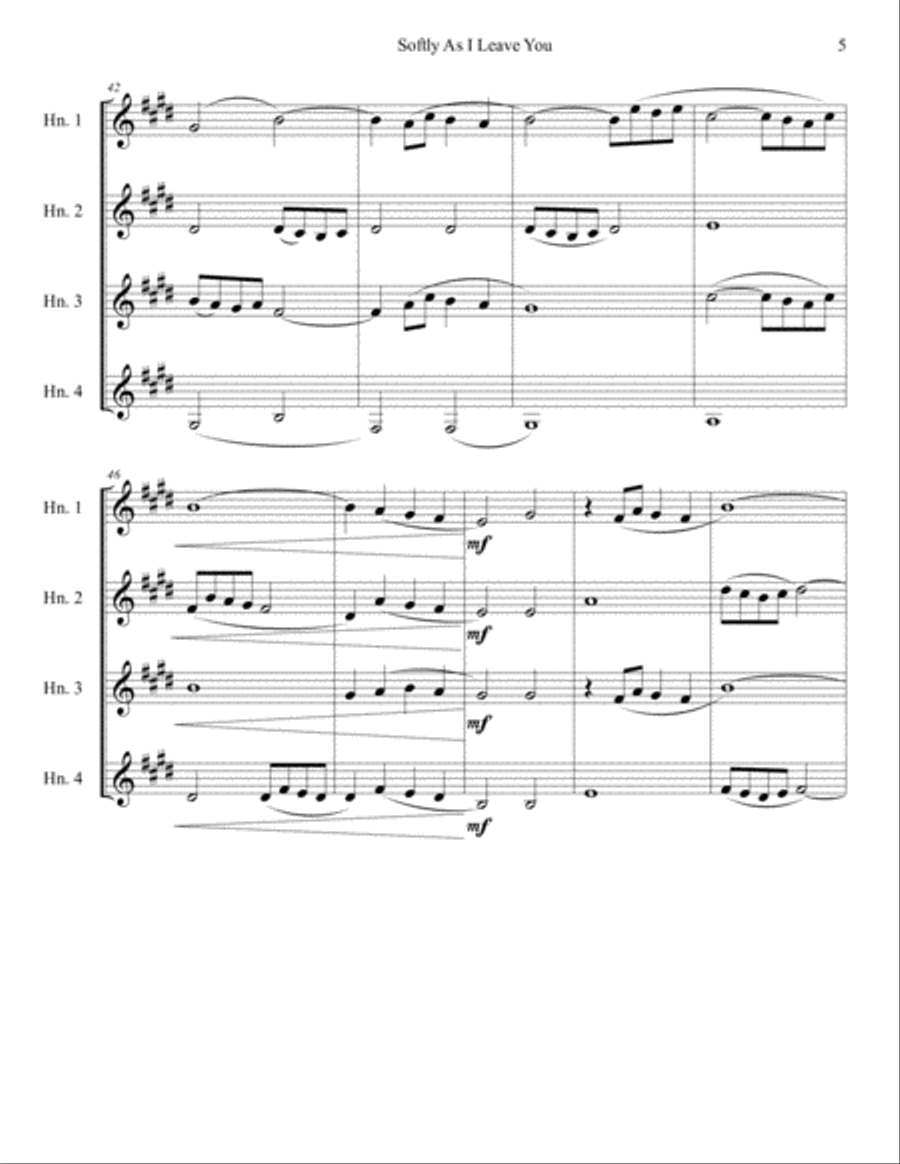 Softly As I Leave You Brass Ensemble scores gallery preview page 6