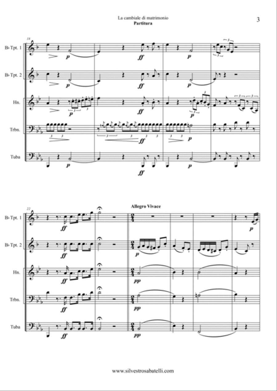 La cambiale di matrimonio Brass Ensemble scores gallery preview page 4