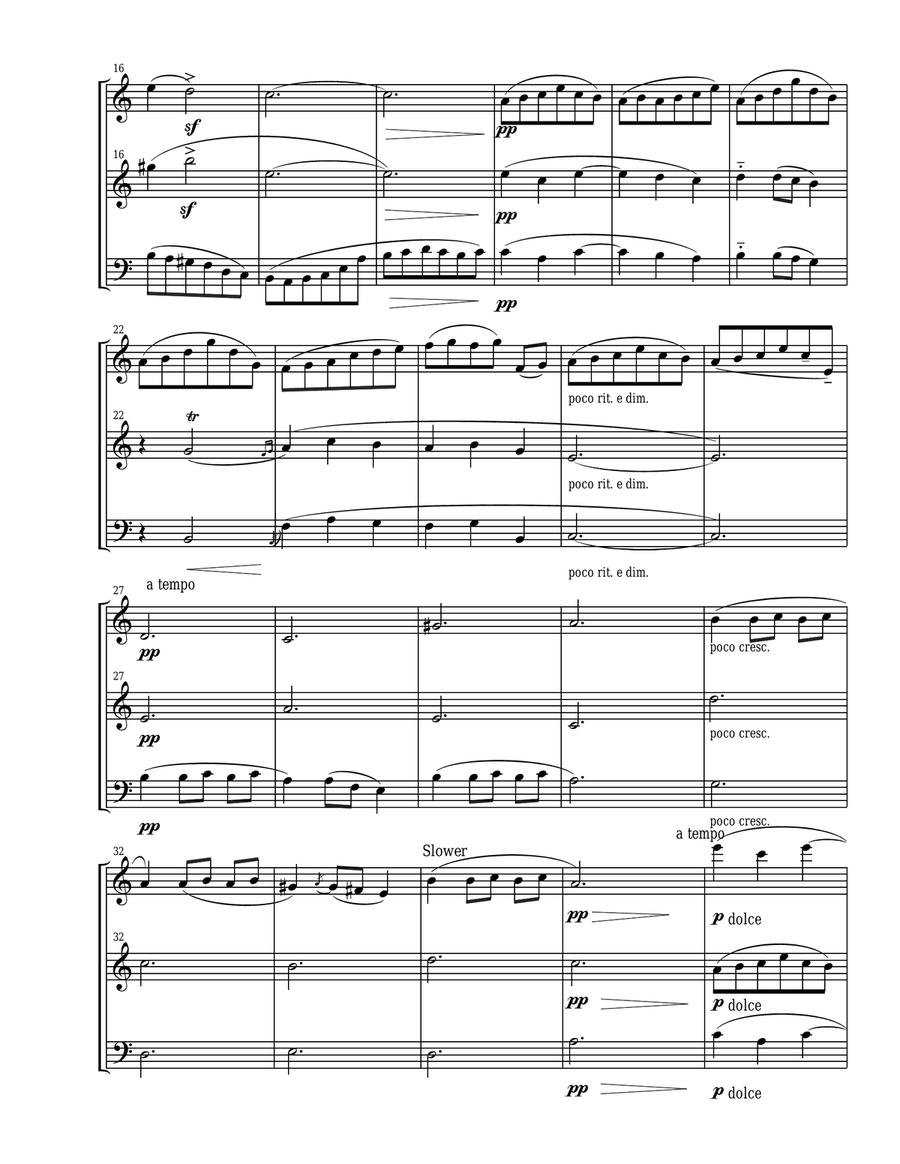 Oriental by Granados for flute, oboe, and bassoon trio Woodwind Trio scores gallery preview page 2