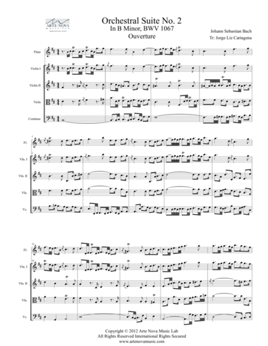 Orchestral Suite No 2 in B Minor, BWV 1067 String Orchestra scores gallery preview page 2