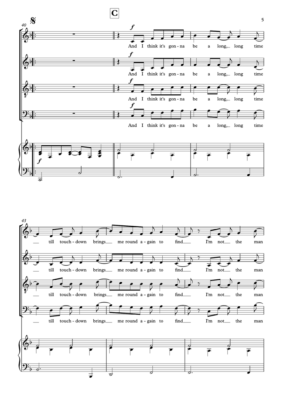 Rocket Man (i Think It's Gonna Be A Long Long Time) 4-Part scores gallery preview page 5