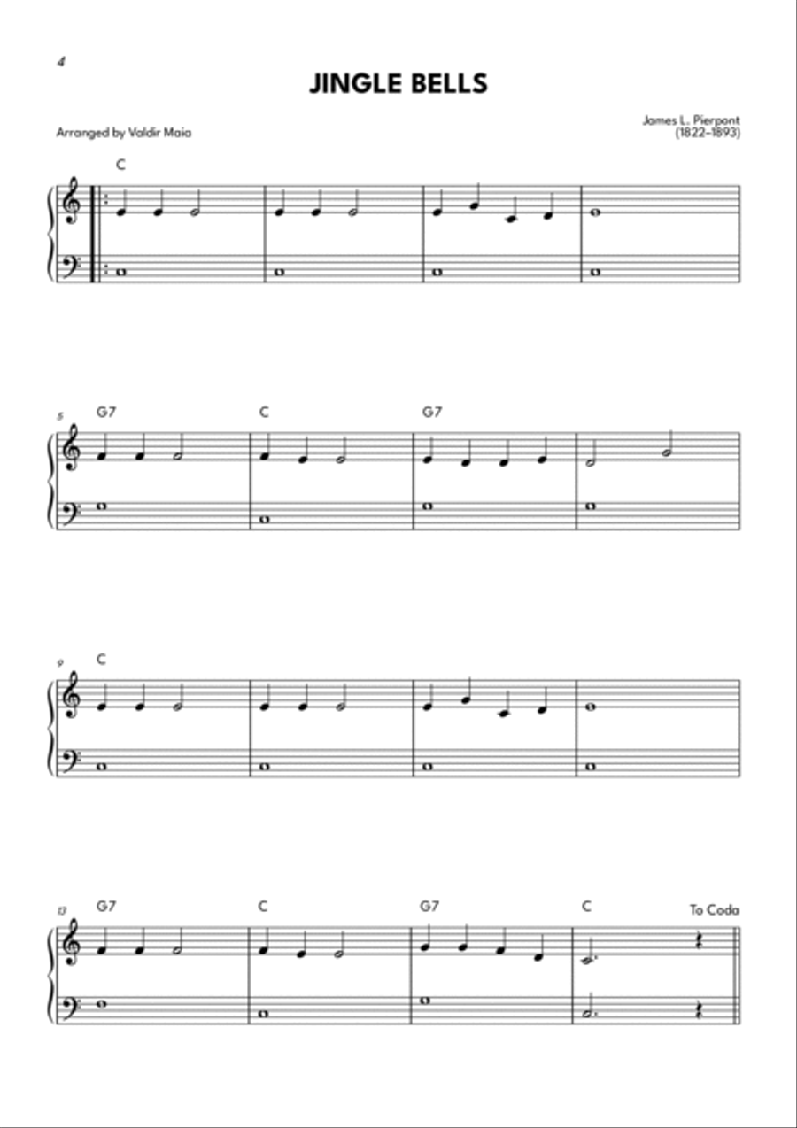 20 Christmas Carols for Piano (Easy Beginner + CHORDS) Easy Piano scores gallery preview page 4
