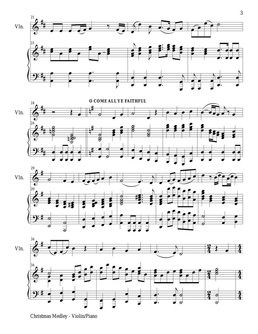 CHRISTMAS JOY MEDLEY (Violin/Piano and Violin Part) Violin Solo scores gallery preview page 4